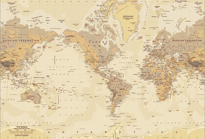 빈티지 세계 지도, 고대 세계 지도 HD 월페이퍼