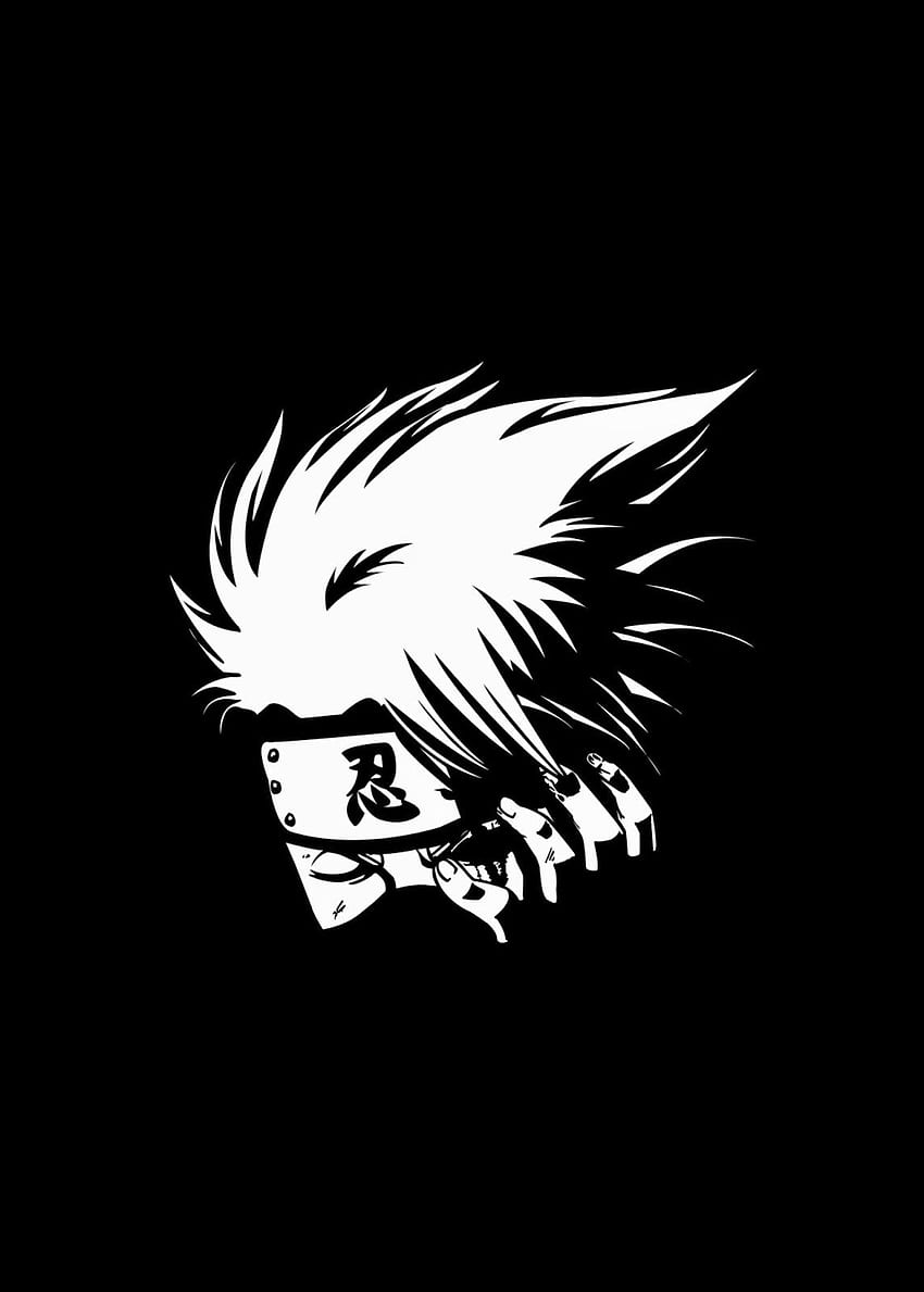Naruto schwarz und weiß, Kakashi dunkel HD-Handy-Hintergrundbild