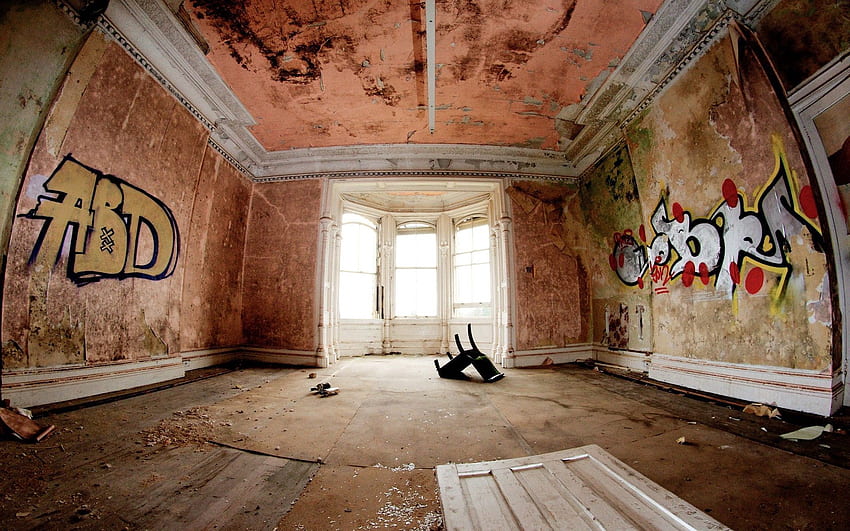 Walls, , , Chair, Room, Graffiti HD wallpaper