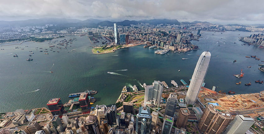 paisagem urbana de Hong Kong, paisagem, edifícios, baía, oceano papel de parede HD