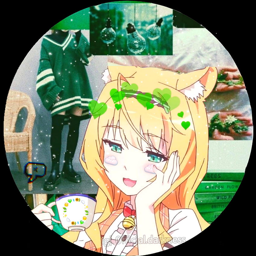 Anime Girl Green PFP - Anime Aesthetic PFPs for Discord, TikTok