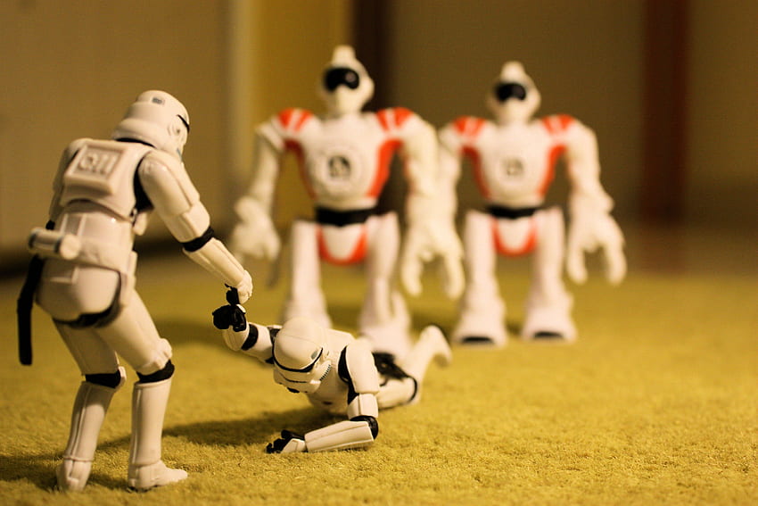 Star Wars, robots, stormtroopers, miniature, carpet, Figure HD wallpaper