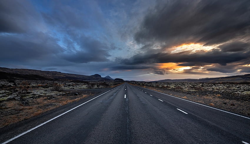 Cloudy Empty Road Laptop , Nature , , and Background HD wallpaper