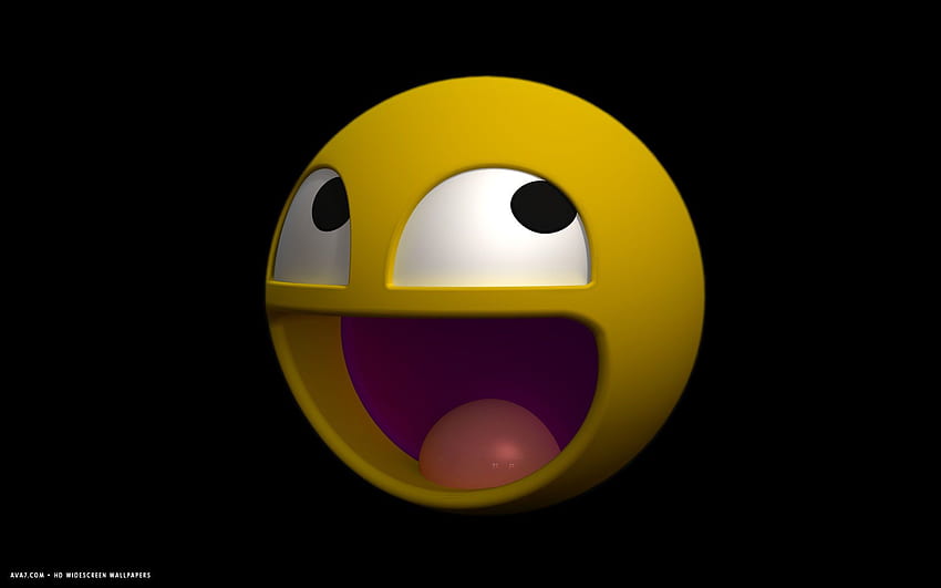 Wajah smiley 3D senyum kuning layar lebar lucu, Happy Smile Face Wallpaper HD