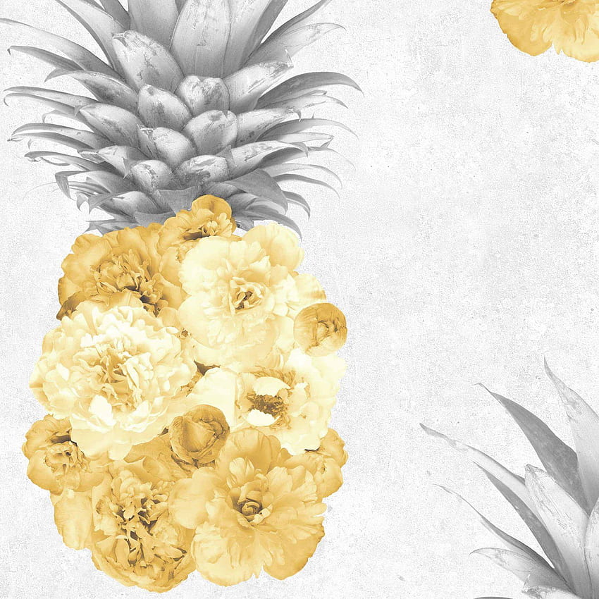 Ludic' Yellow Floral Pineapple โดย Woodchip & Magnolia – WOODCHIP วอลล์เปเปอร์โทรศัพท์ HD