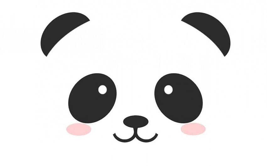 *Sweet Panda*, ursos, doce, branco, desenho animado, preto, divertido, fofo, fofura, kawaii, preto e branco, rosto, fofinho, feliz, adorável, panda papel de parede HD