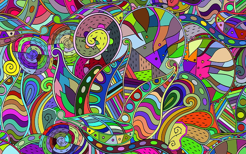 Doodles, Patterns, Colorful - Doodle Background -, Colorful Doodle Art HD wallpaper