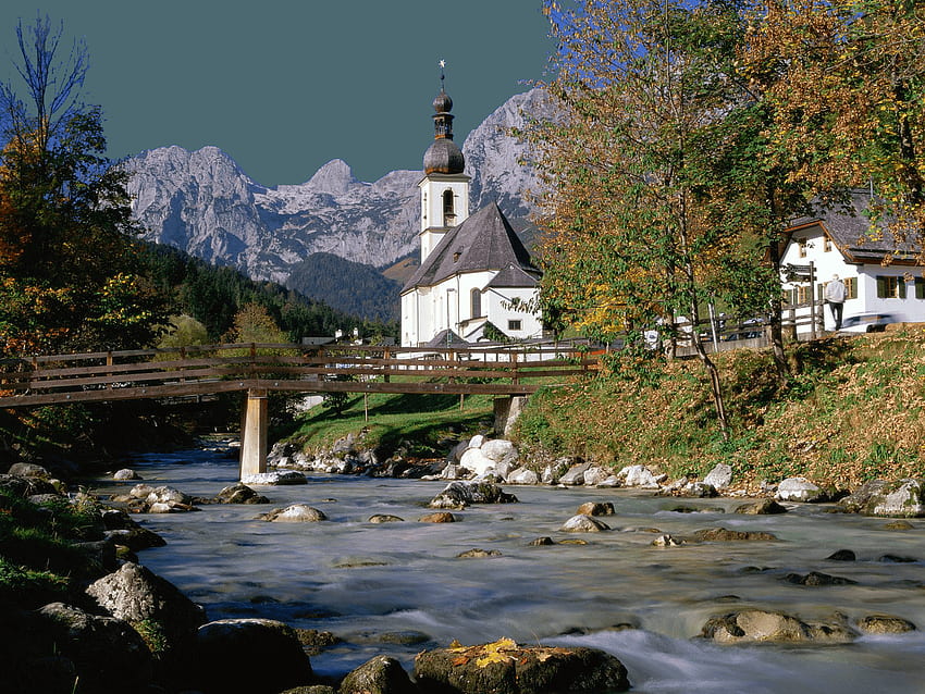Ramsau bei Berchtesgaden Neuschwanstein Castle Mover, German Scenery HD wallpaper