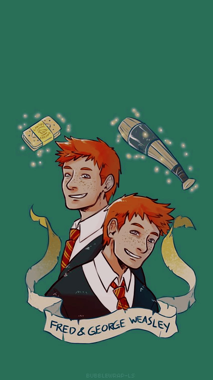 fred and george weasley, Ginny Weasley Cartoon HD phone wallpaper