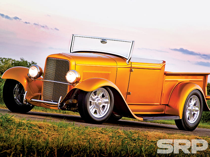The Long, Winding Road, ford, classic, pickup, orange HD wallpaper