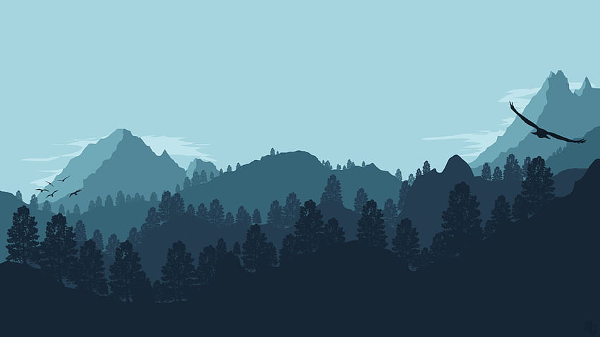 Forest Mountain Ultra . Background ., Vector HD wallpaper