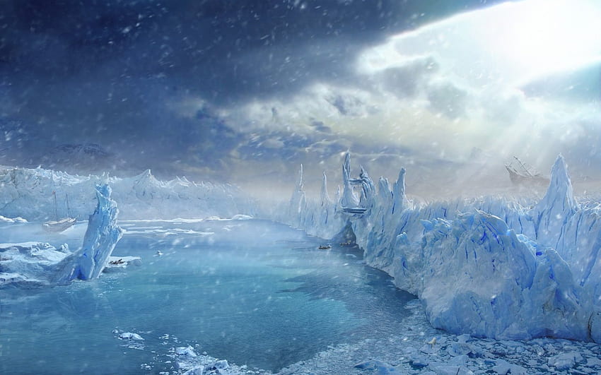 Arctic expedition, artic, cg, ocean, ice HD wallpaper