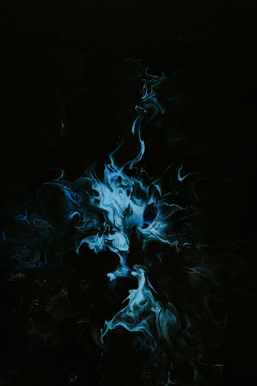 Resplandor azul oscuro, abstracto fondo de pantalla del teléfono