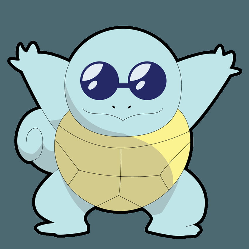 Squirtle Vector Design, Squirtle with Glasses HD phone wallpaper