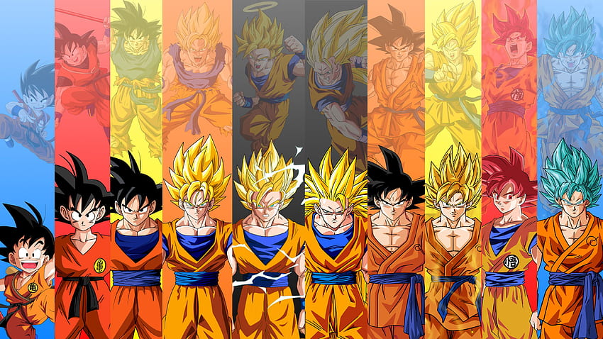 Goku s Evolution, dragon ball, evolution, goku, kid, super saiyan, super  saiyan 2, HD phone wallpaper