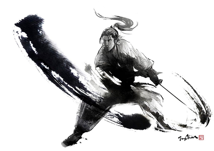 ink_samurai_, Japanese Ninja Art HD wallpaper