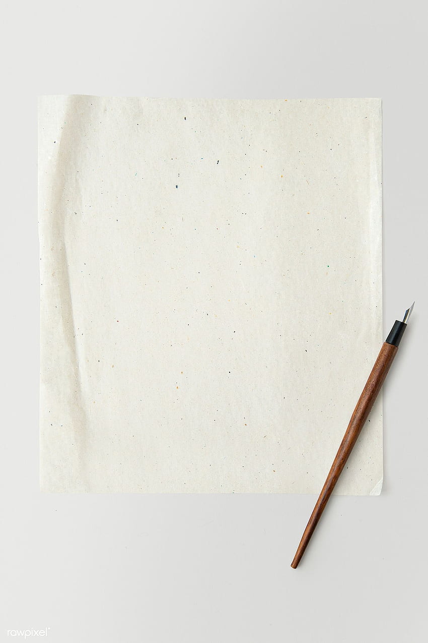 psd premium Szablon pustego zwykłego białego papieru z wiecznym piórem. Papierowy szablon, biała księga, tło dla cytatów Tapeta na telefon HD