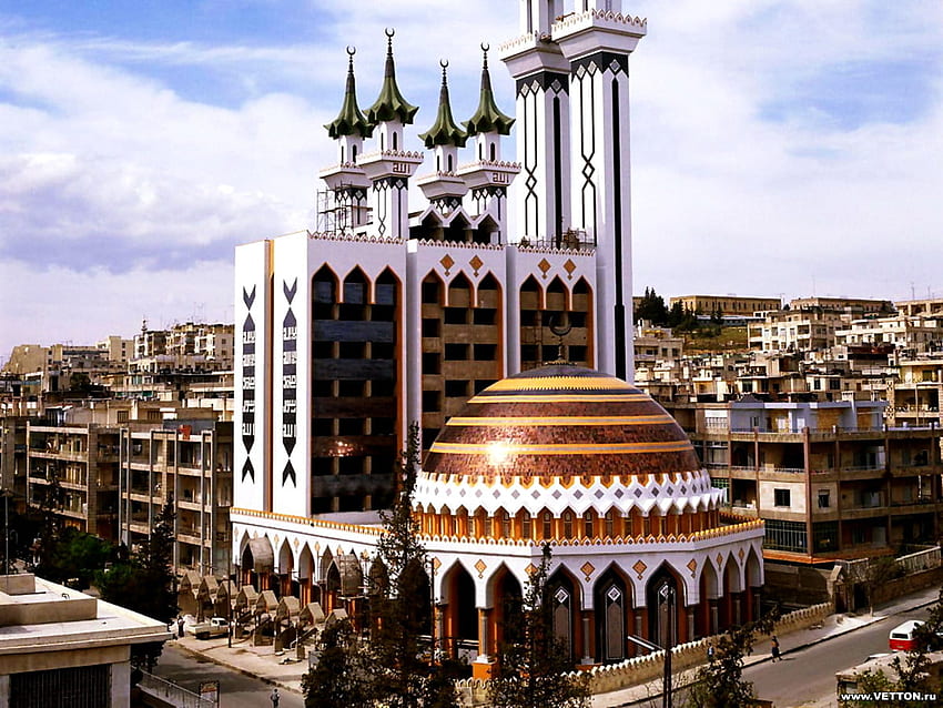 Hintergrund Al-Rahman-Moschee, Palast, Aleppo. HD-Hintergrundbild