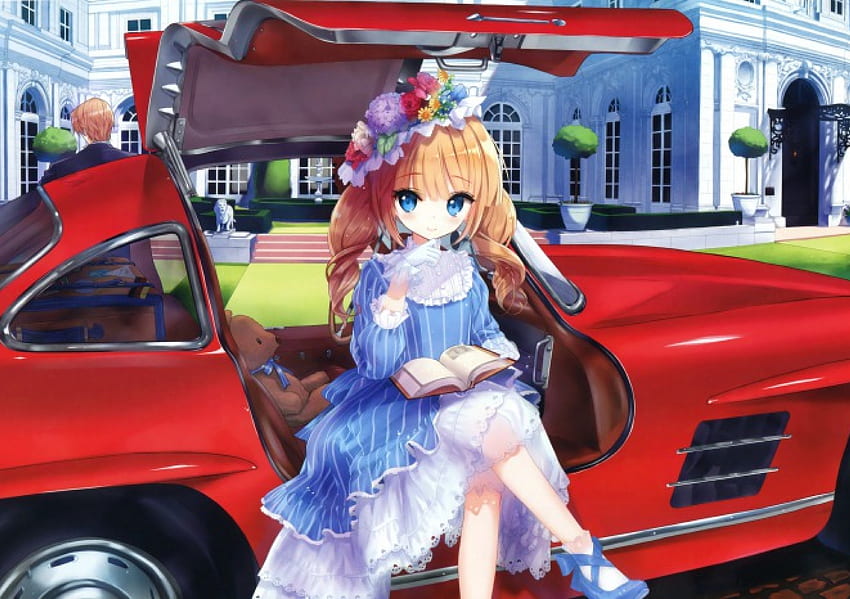 Milady, awesome, car, nice, cg, flower, adorable, loli, female, blossom, sweet, blue eyes, house, motorcar, gorgeous, kawaii, anime girl, anime, pretty, lolita, hair, lovely, home, toy, great, sublime, floral, dress, beauty, brown, bear, , good, hat, lgirl, beautiful, elegant, book, red, gown HD wallpaper