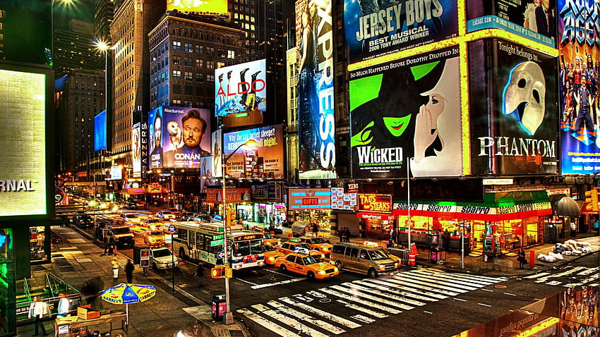 New York City Street - New York Time Square di notte, Times Square Natale Sfondo HD