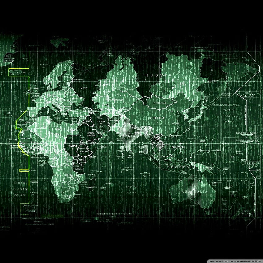 Matrix Code World Map ❤ for Ultra TV, Playbook HD phone wallpaper