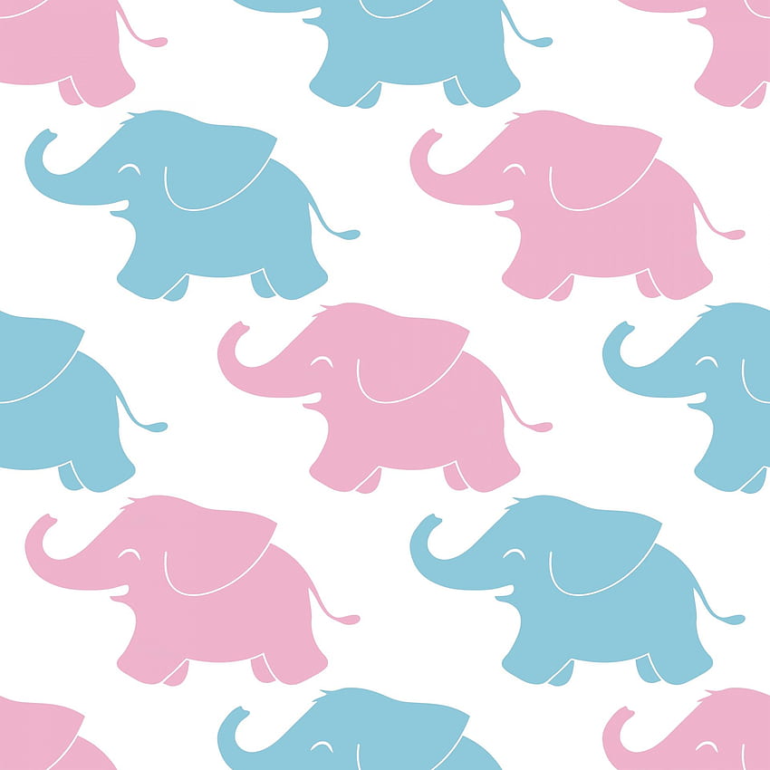 Elephant Baby Pink - Baby Pink And Baby Blue Background, Cute Pink Elephant HD phone wallpaper