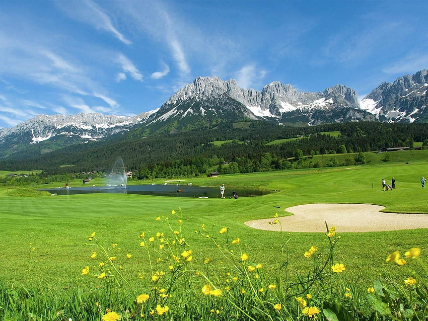 Sporthotel Ellmau: Kraliyet golf keyfi, Wilder Kaiser HD duvar kağıdı