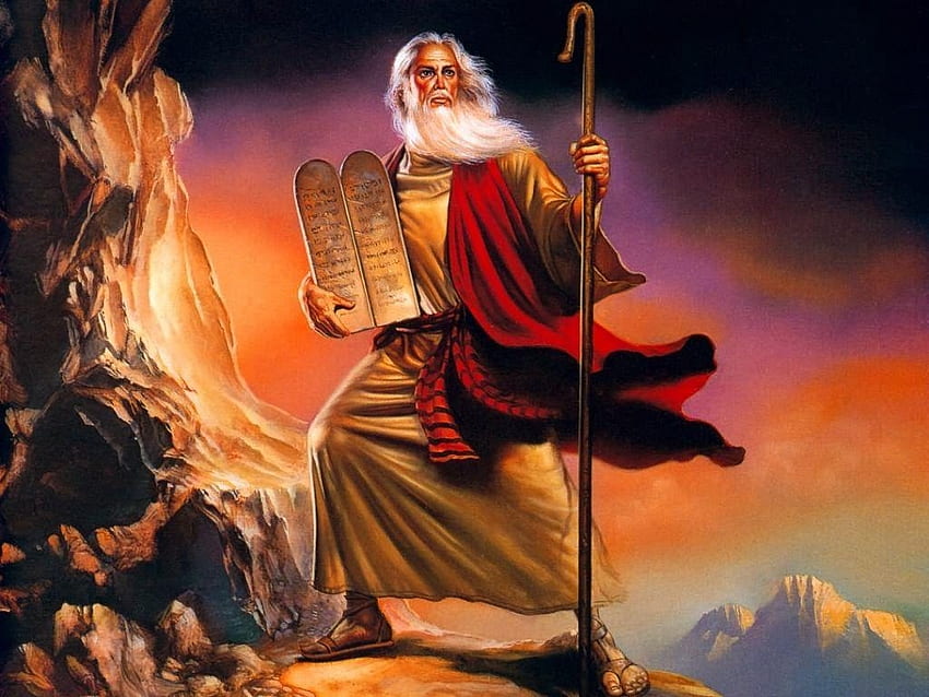 моисей, бушуващ срещу израилтяните, моисей, смирение, гняв, закони HD тапет