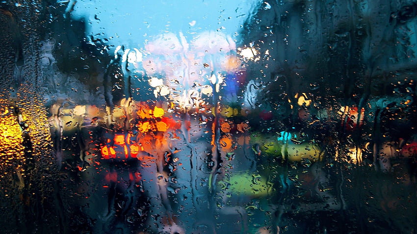 Rainy Day Background, Window Rain HD wallpaper