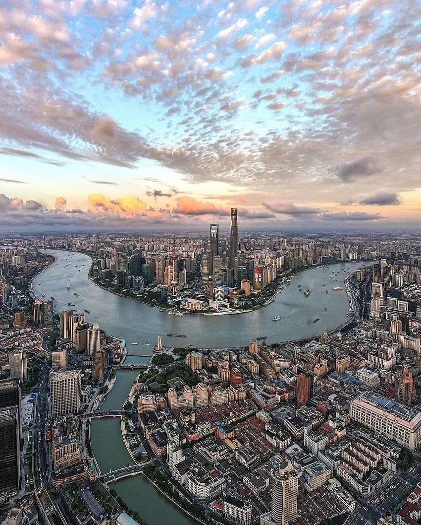 Shanghai Cina, awan, langit wallpaper ponsel HD