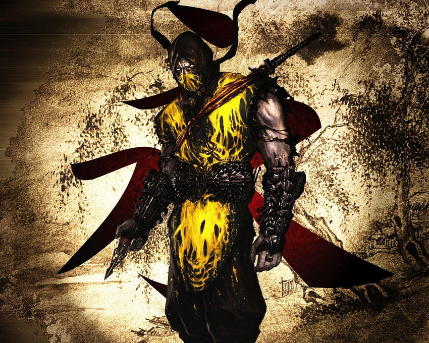 Mortal Kombat Scorpion For iPhone HD wallpaper