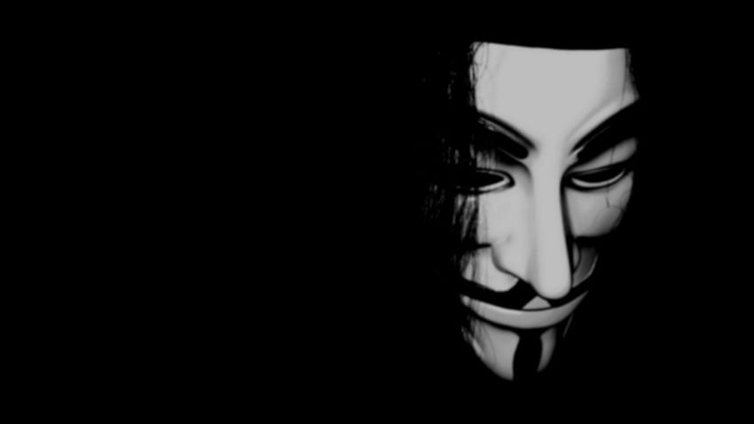 Anonymous - Mask Background Black Black -, V Mask HD wallpaper