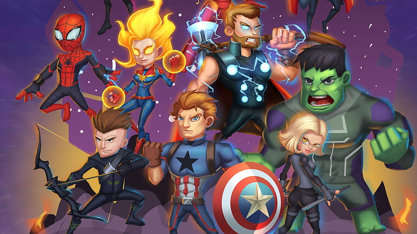 Chibi Avengers Endgame, Superheroes HD wallpaper | Pxfuel