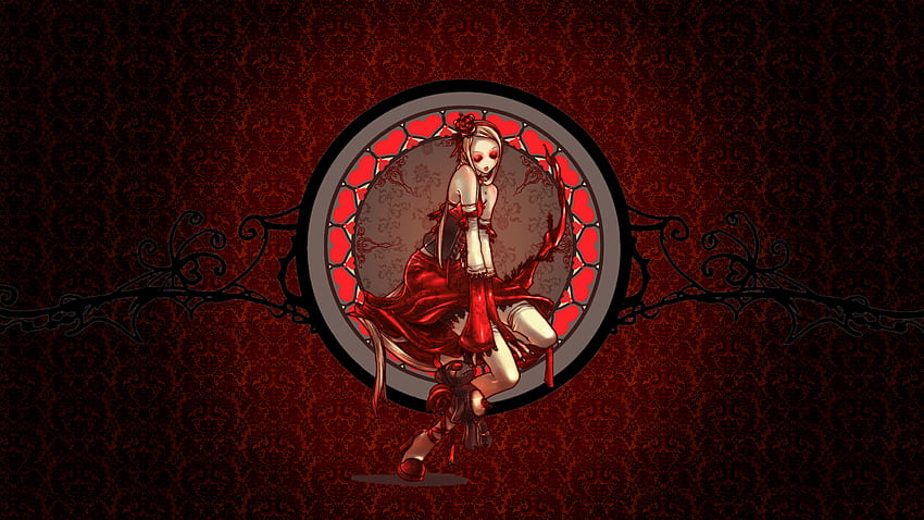 Goth Queen Of Hearts, Gothic Alice in Wonderland HD wallpaper