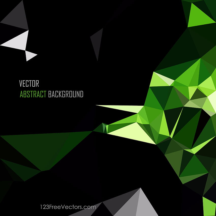 다각형 삼각형 검은 녹색 배경, 검은 녹색 추상 HD 전화 배경 화면