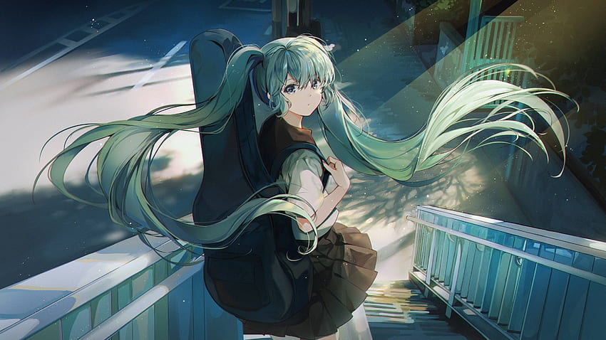Green hair Hatsune Miku Vocaloid , Anime , , and Background HD wallpaper