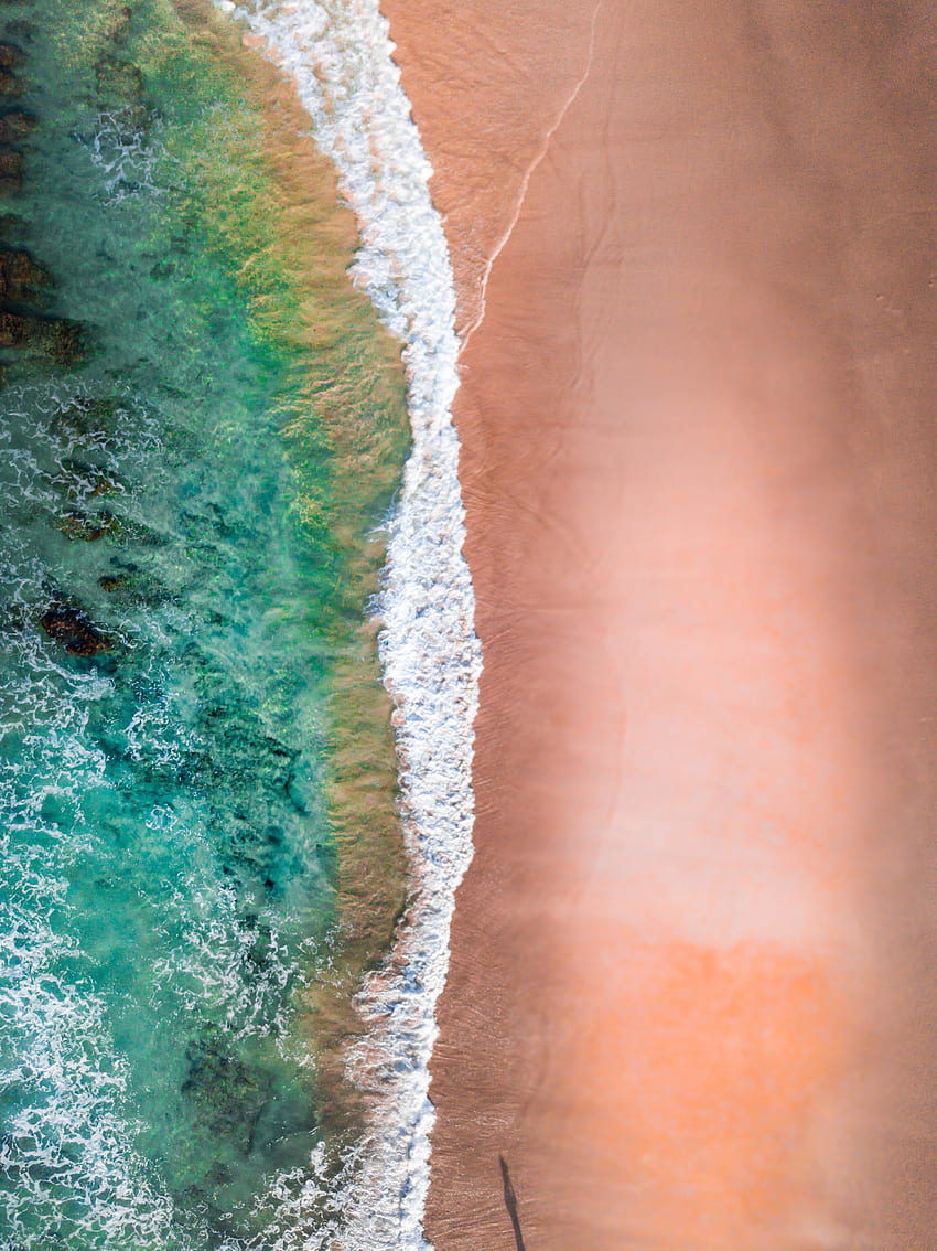 Exotic seashore, beach, aerial view HD phone wallpaper