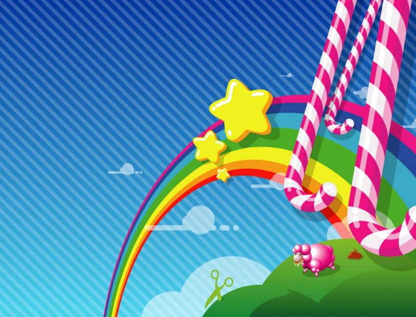 Candyland, mignon, bonbons, bonbons Fond d'écran HD