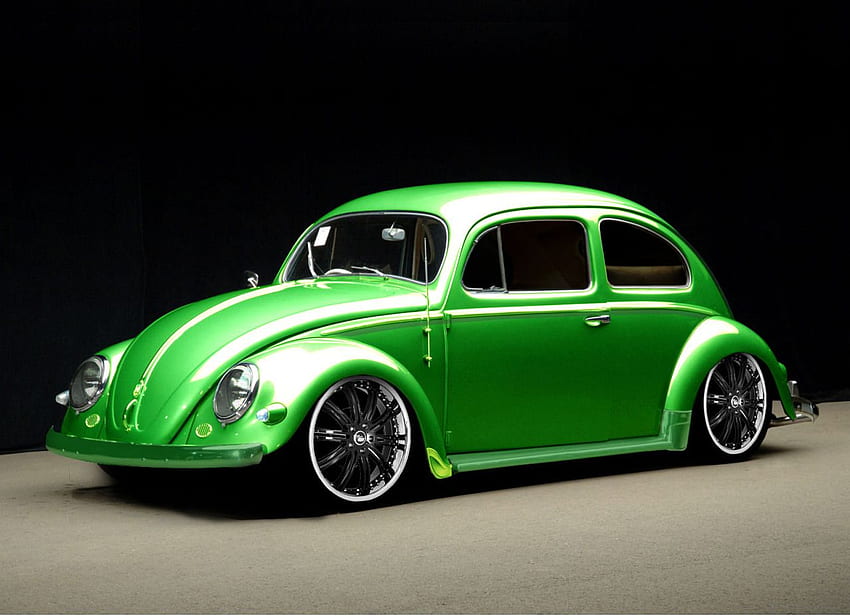 Green Volkswagen Bug Beetle Classic you - Vw Beetle Tuned - - HD wallpaper