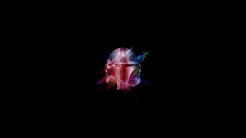 The Mandalorian Color Burst Star Wars Helmet Bounty Hunter Simple Background - Resolution: HD wallpaper