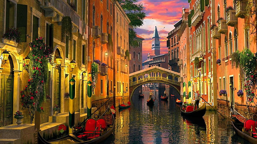 Венеция . Венеция, Венеция Брустър и Венеция Гондола, Венецианска живопис HD тапет