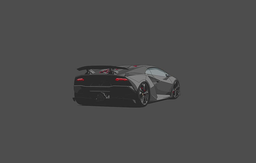 Lamborghini, Car, Grey, Sesto Elemento, Rear, Car Minimalist HD wallpaper