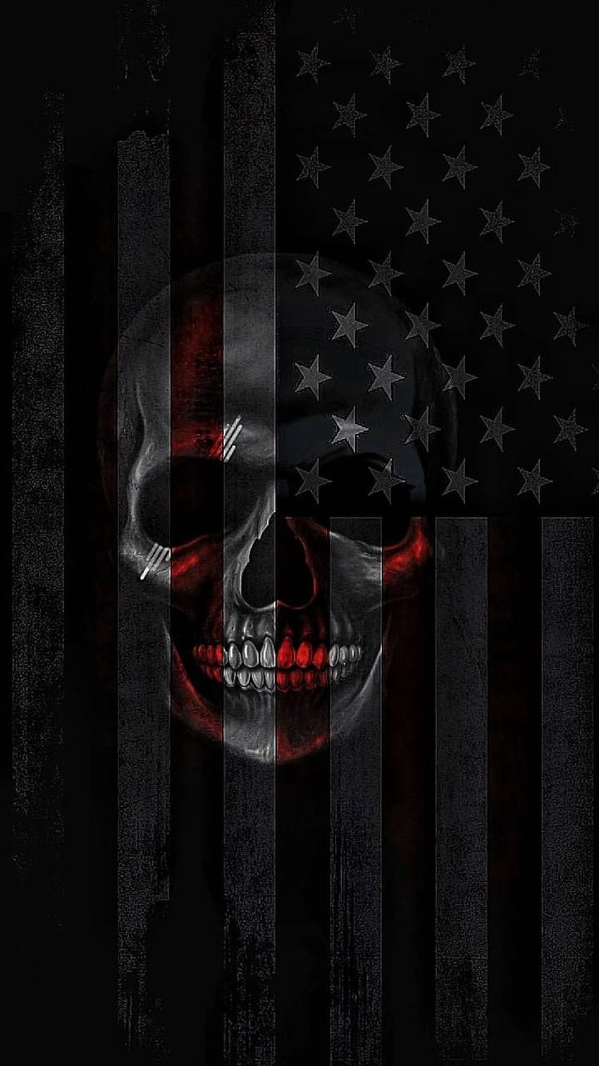Crâne américain par Diablos_Fate - 60 maintenant. Parcourez des millions d'améri populaires en 2021. Crâne, drapeau américain, drapeau américain foncé Fond d'écran de téléphone HD