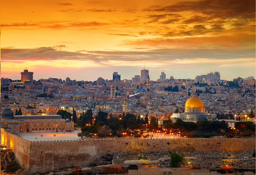 Jerusalém, nascer do sol de Jerusalém papel de parede HD