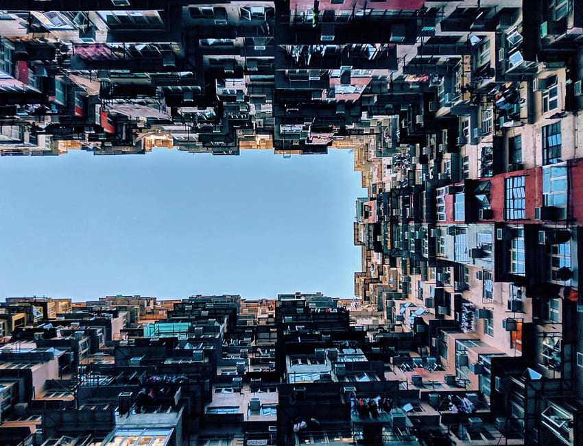 Cities, Sky, Building, Apartments, Facade, Bottom View HD wallpaper