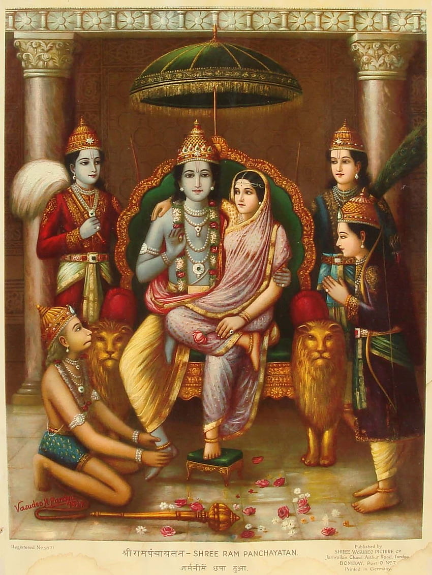 Paramchaintanya Mężczyźni: Foto. Sita Ram, Hanuman, Raja Ravi Varma Tapeta na telefon HD
