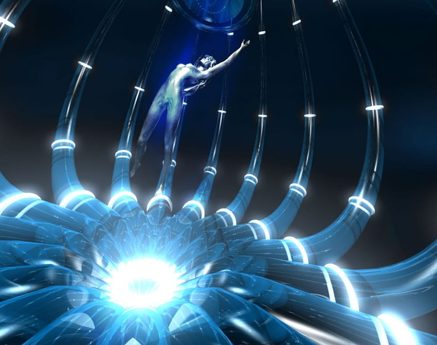 Concentrated Soul, blue, soul, concentrated, 3d HD wallpaper