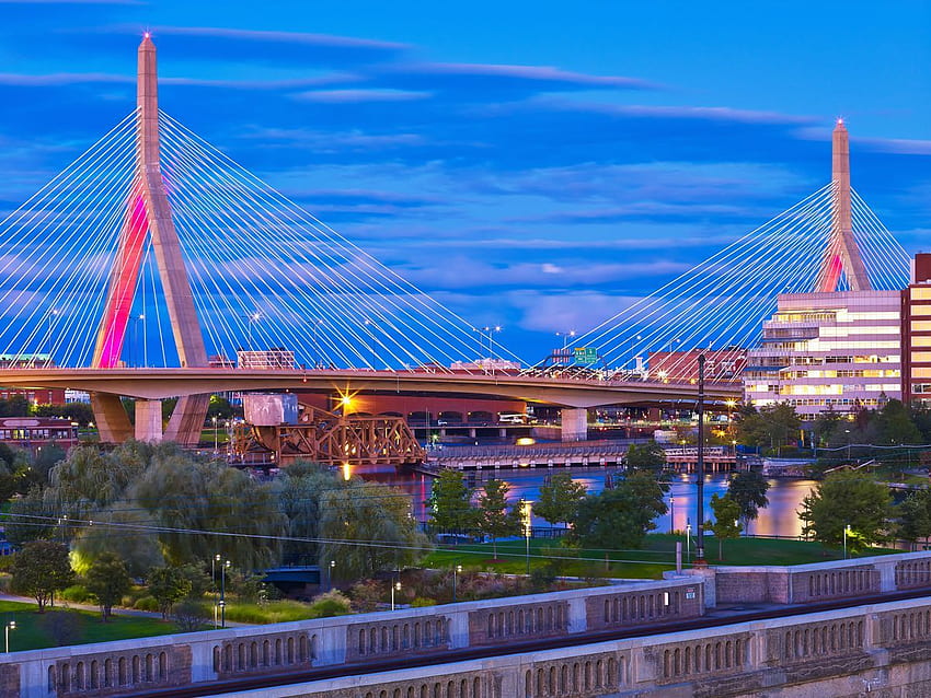 12 Boston paling ikonik, jelas Zakim Bridge Wallpaper HD