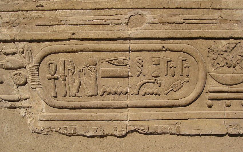 Стенни египетски древни йероглифи, дърворезба., Египетски йероглифи HD тапет
