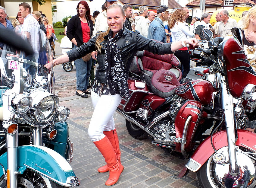 Harley-Davidson girl., 기술, mororcycles, 사람, 여성 HD 월페이퍼